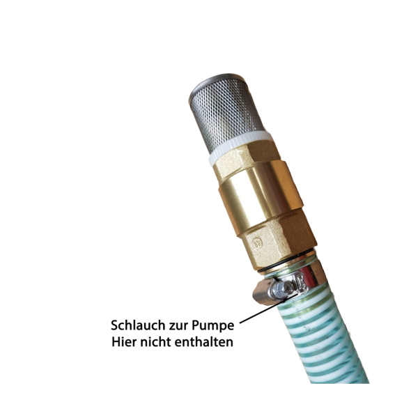 1" Fussventil mit VA Saugkorb und Rückschlagventil